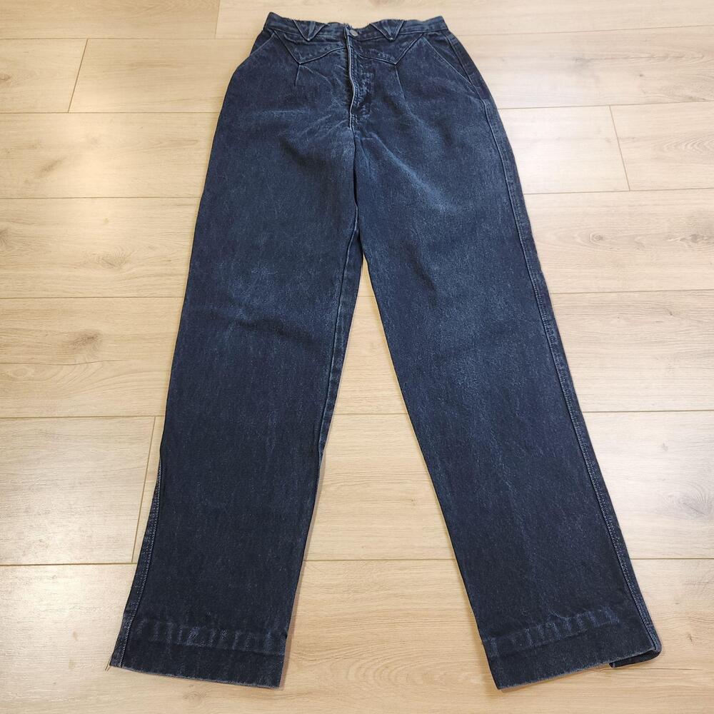 Vintage Rocky Mountain Jeans Womens 26x33 Dark Blue High Rise Straight Denim